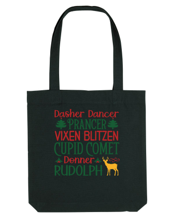 Dasher Dancer Prancer Vixen Blitzen Cupid Comet Donner Rudolph Black