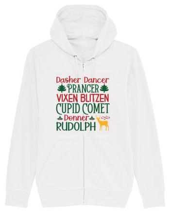 Dasher Dancer Prancer Vixen Blitzen Cupid Comet Donner Rudolph White