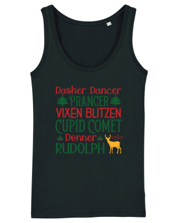 Dasher Dancer Prancer Vixen Blitzen Cupid Comet Donner Rudolph Black