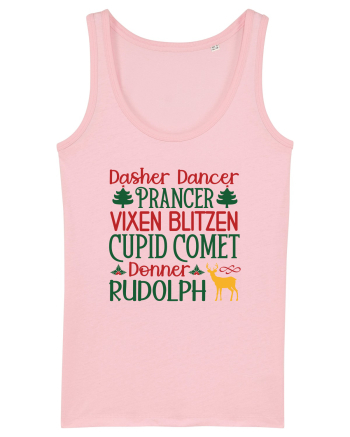 Dasher Dancer Prancer Vixen Blitzen Cupid Comet Donner Rudolph Cotton Pink