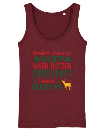 Dasher Dancer Prancer Vixen Blitzen Cupid Comet Donner Rudolph Burgundy