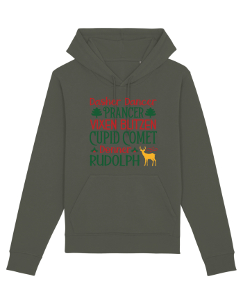Dasher Dancer Prancer Vixen Blitzen Cupid Comet Donner Rudolph Khaki