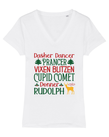 Dasher Dancer Prancer Vixen Blitzen Cupid Comet Donner Rudolph White