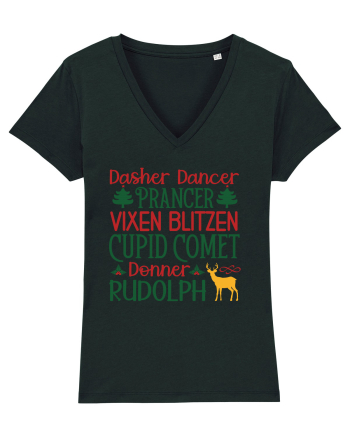 Dasher Dancer Prancer Vixen Blitzen Cupid Comet Donner Rudolph Black