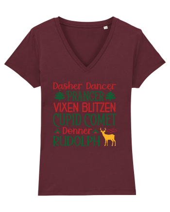 Dasher Dancer Prancer Vixen Blitzen Cupid Comet Donner Rudolph Burgundy