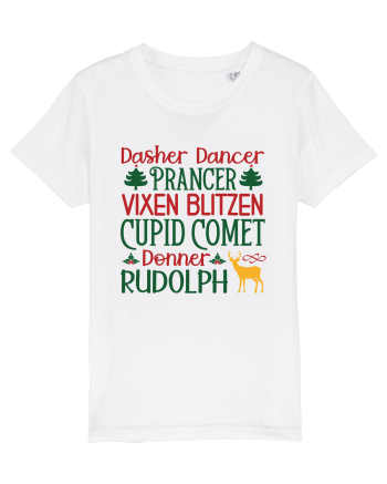 Dasher Dancer Prancer Vixen Blitzen Cupid Comet Donner Rudolph White