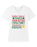 Dasher Dancer Prancer Vixen Blitzen Cupid Comet Donner Rudolph Tricou mânecă scurtă guler V Bărbat Presenter