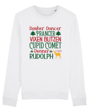 Dasher Dancer Prancer Vixen Blitzen Cupid Comet Donner Rudolph White
