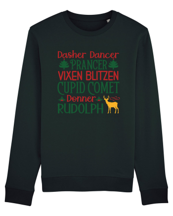 Dasher Dancer Prancer Vixen Blitzen Cupid Comet Donner Rudolph Black