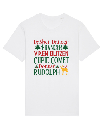 Dasher Dancer Prancer Vixen Blitzen Cupid Comet Donner Rudolph White