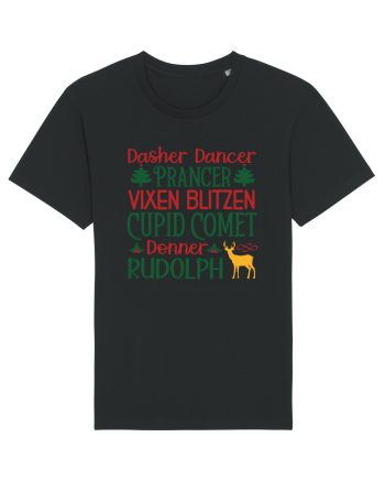Dasher Dancer Prancer Vixen Blitzen Cupid Comet Donner Rudolph Black