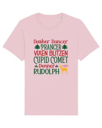 Dasher Dancer Prancer Vixen Blitzen Cupid Comet Donner Rudolph Cotton Pink