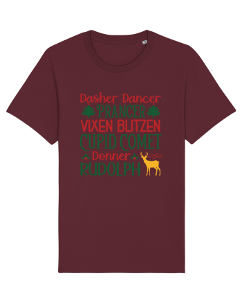 Dasher Dancer Prancer Vixen Blitzen Cupid Comet Donner Rudolph Burgundy