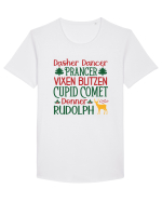 Dasher Dancer Prancer Vixen Blitzen Cupid Comet Donner Rudolph Tricou mânecă scurtă guler larg Bărbat Skater