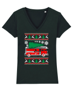 Fire Fighter Santa Tricou mânecă scurtă guler V Damă Evoker