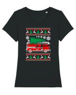 Fire Fighter Santa Tricou mânecă scurtă guler larg fitted Damă Expresser