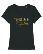 Fierce & Fabulous Tricou mânecă scurtă guler larg fitted Damă Expresser