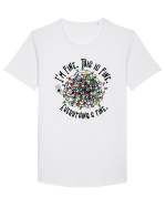 I'm Fine. This Is Fine. Everything Is Fine. Tricou mânecă scurtă guler larg Bărbat Skater