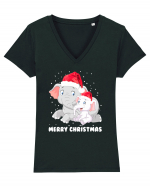 Merry Christmas Tricou mânecă scurtă guler V Damă Evoker