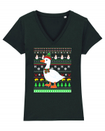 Merry Duckmas Tricou mânecă scurtă guler V Damă Evoker