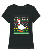 Merry Duckmas Tricou mânecă scurtă guler larg fitted Damă Expresser