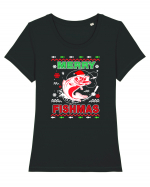 Merry Fishmas Ugly Tricou mânecă scurtă guler larg fitted Damă Expresser