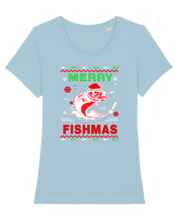 Merry Fishmas Ugly Sky Blue