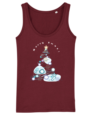 Merry Xmas Tree Burgundy