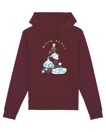 Merry Xmas Tree Burgundy