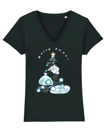 Merry Xmas Tree Black