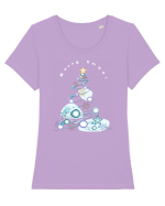 Merry Xmas Tree Tricou mânecă scurtă guler larg fitted Damă Expresser