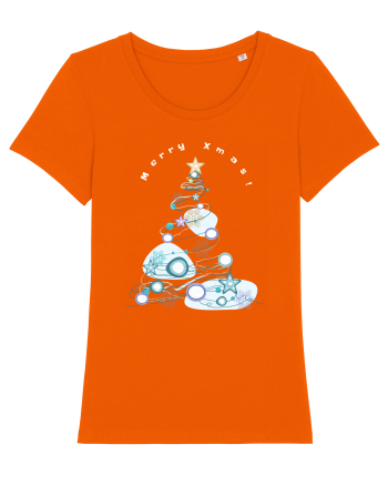 Merry Xmas Tree Bright Orange