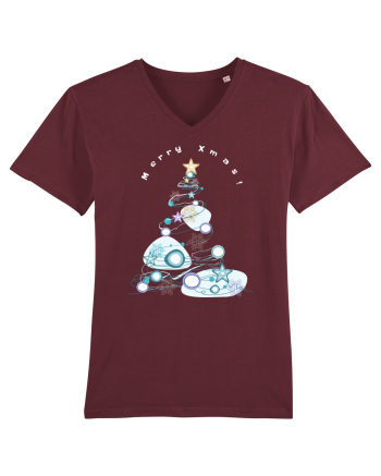 Merry Xmas Tree Burgundy