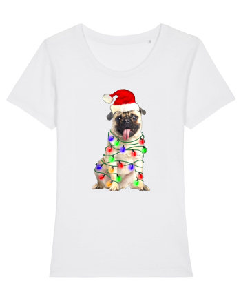 Pug First Christmas White