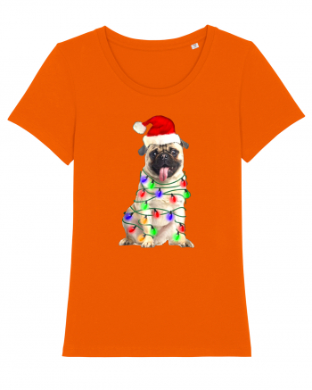 Pug First Christmas Bright Orange