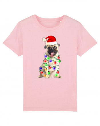 Pug First Christmas Cotton Pink