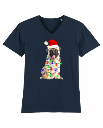 Pug First Christmas French Navy