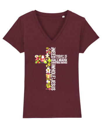 Xmas Cross Burgundy