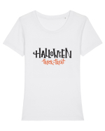 Halloween Trick or Treat Tricou mânecă scurtă guler larg fitted Damă Expresser