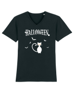 Halloween Cat Tricou mânecă scurtă guler V Bărbat Presenter