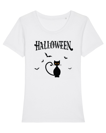 Halloween Black Cat White
