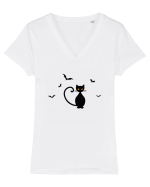 Pisicuta Halloween Tricou mânecă scurtă guler V Damă Evoker