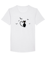 Pisicuta Halloween Tricou mânecă scurtă guler larg Bărbat Skater