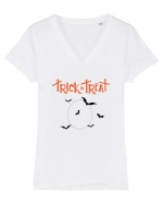 Halloween trick Tricou mânecă scurtă guler V Damă Evoker