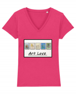 Iubire pentru arta Art love Tricou mânecă scurtă guler V Damă Evoker