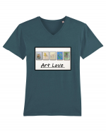 Iubire pentru arta Art love Tricou mânecă scurtă guler V Bărbat Presenter