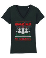 Chillin' with my snowmies Tricou mânecă scurtă guler V Damă Evoker