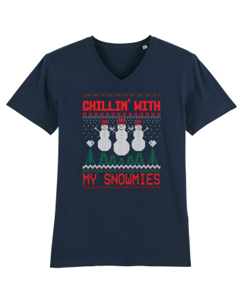 Chillin' with my snowmies French Navy