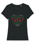 Christmas Heart Tricou mânecă scurtă guler larg fitted Damă Expresser