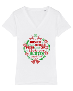 Dasher Dancer Prancer Vixen Blitzen Cupid Comet Donner Rudolph Tricou mânecă scurtă guler V Damă Evoker